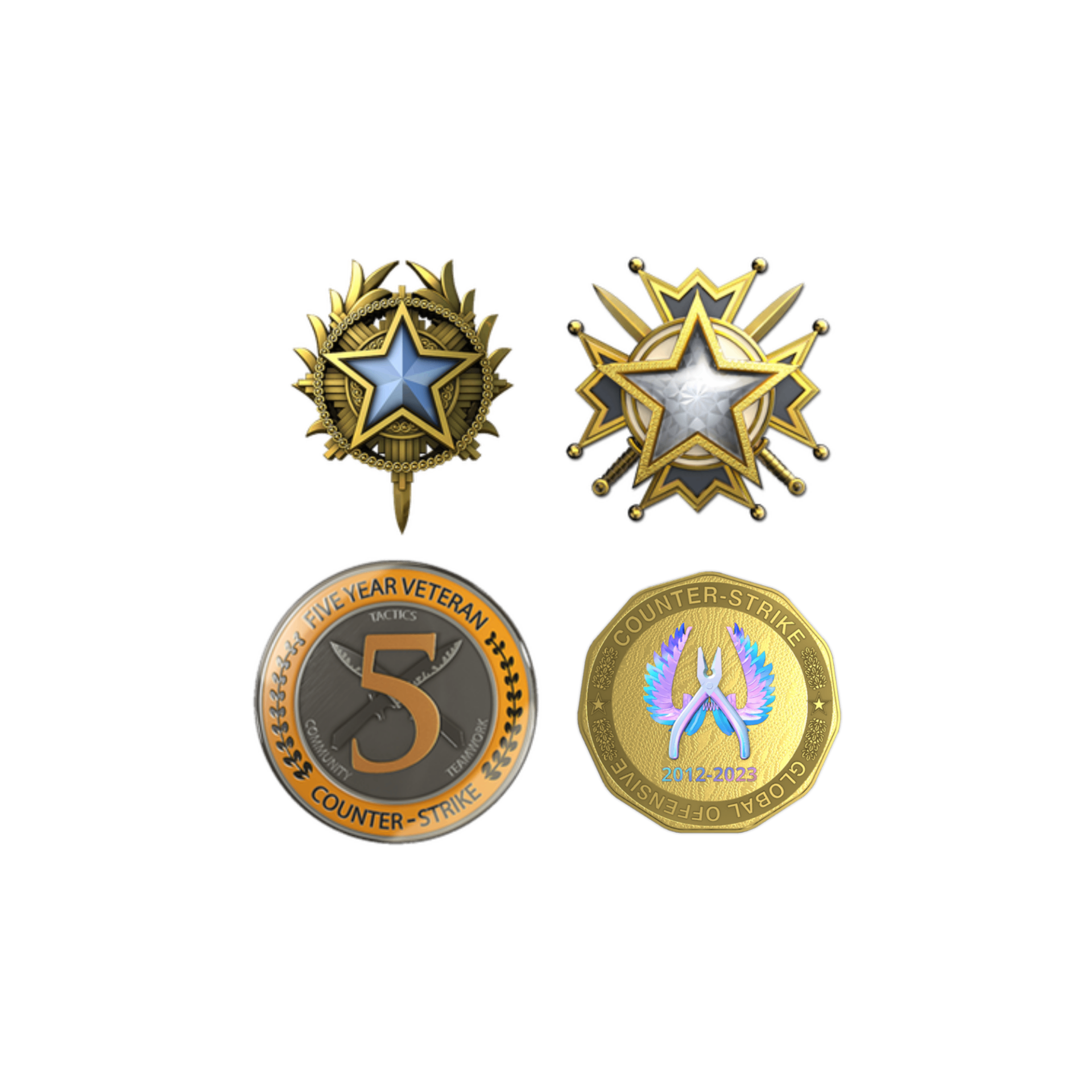 Conta com 4 medalhas raras no CS2 (Medalha de 2019, 2020, entre outras)